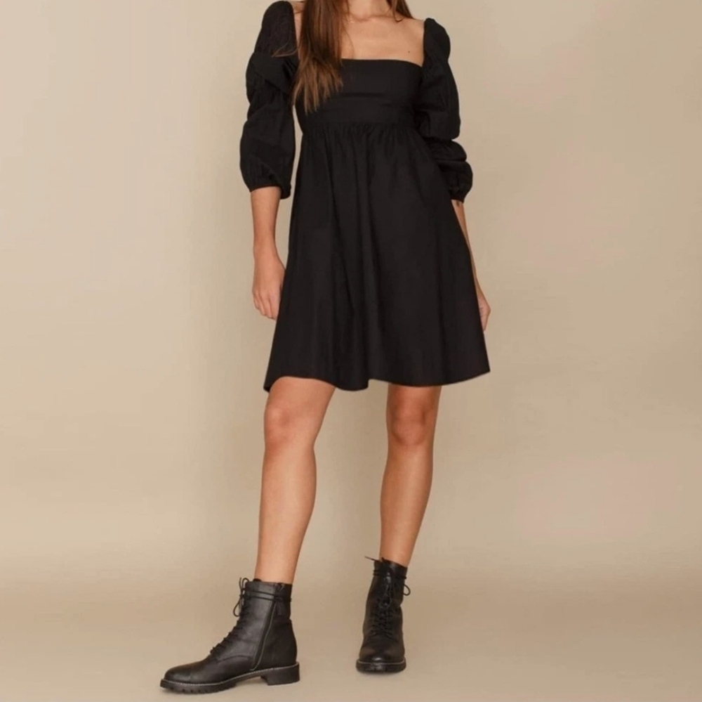 Exlura Whimsigoth Dark Fairy Off The Shoulder Smocked Midi Dress, XS